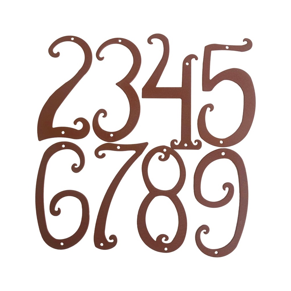 House Numbers SET OF 4 Rustic Powder Coated Metal